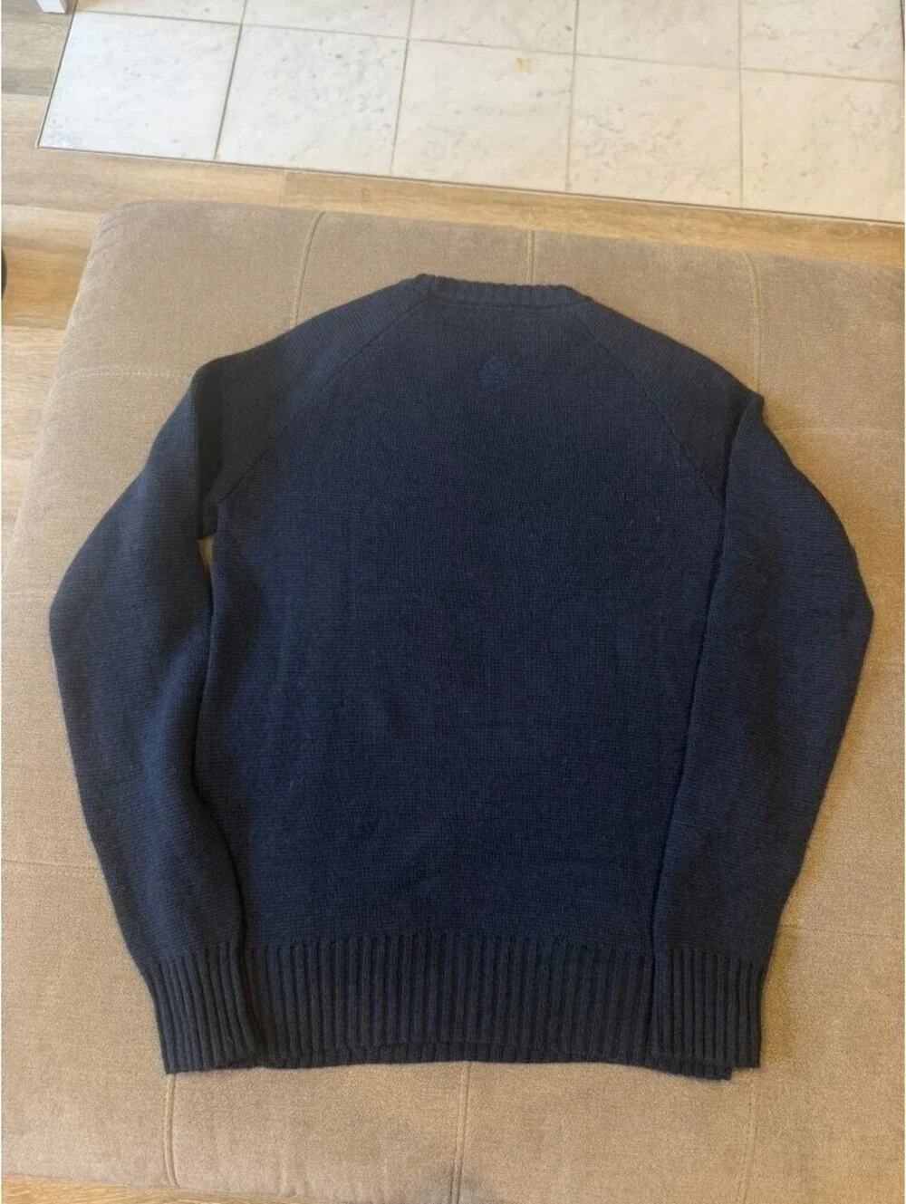 Stio Mens M 100% Merino Wool Sweater Navy Blue Crewneck